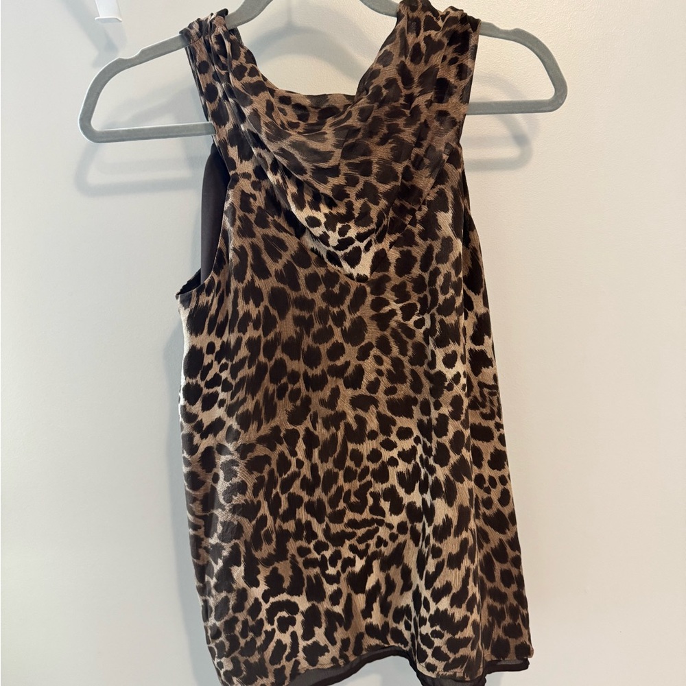 Michael Kors Brown Leopard Print Tank Top